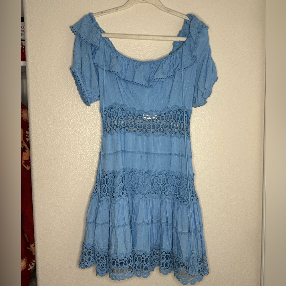 Free People Blue Cruel Intentions Mini Dress